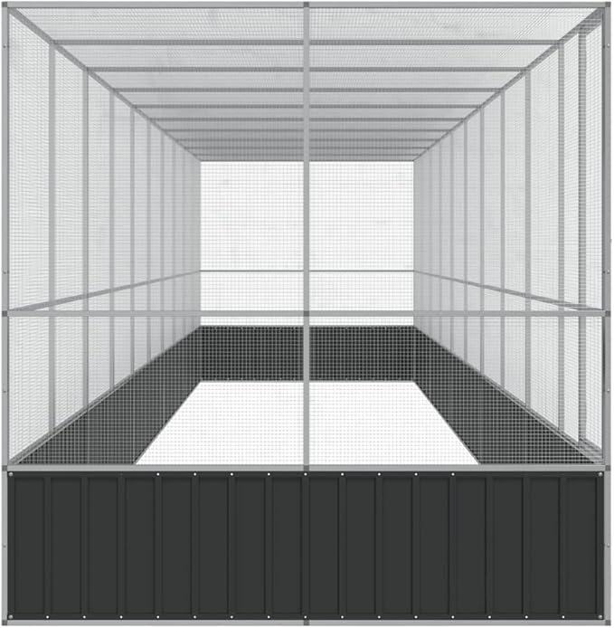 Steel Aviary with Extension, Large Bird Cage with Lockable Door, Aviary Spacious and Versatile Cage Ideal for Parakeets, Parrots, Lovebirds, Cockatiels, Pigeons, 409.1"x81.5"x83.5",-284