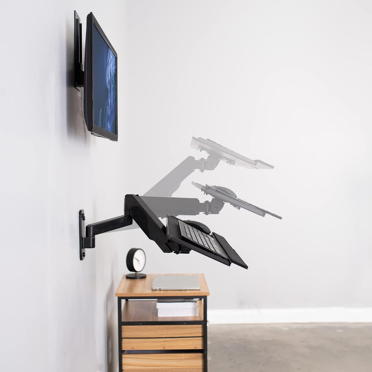 VIVO Single Monitor Wall Mount with Keyboard Tray for 17 to 32 in Screens