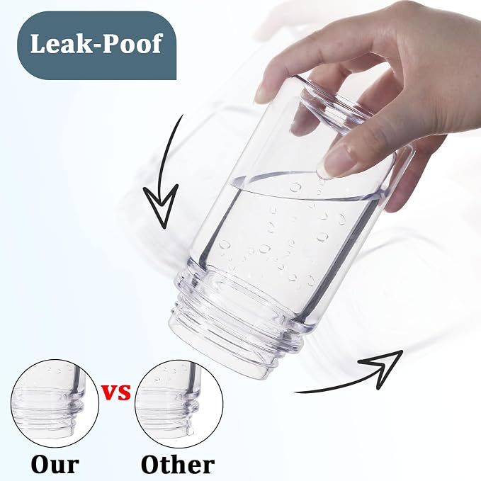 8 Pack 10 Oz Plastic Snow Globe Tumbler