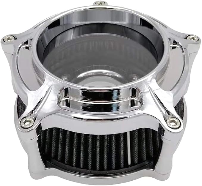 Harley Air Cleaner Chrome See Through Intake Filter Kit Cnc Cut
