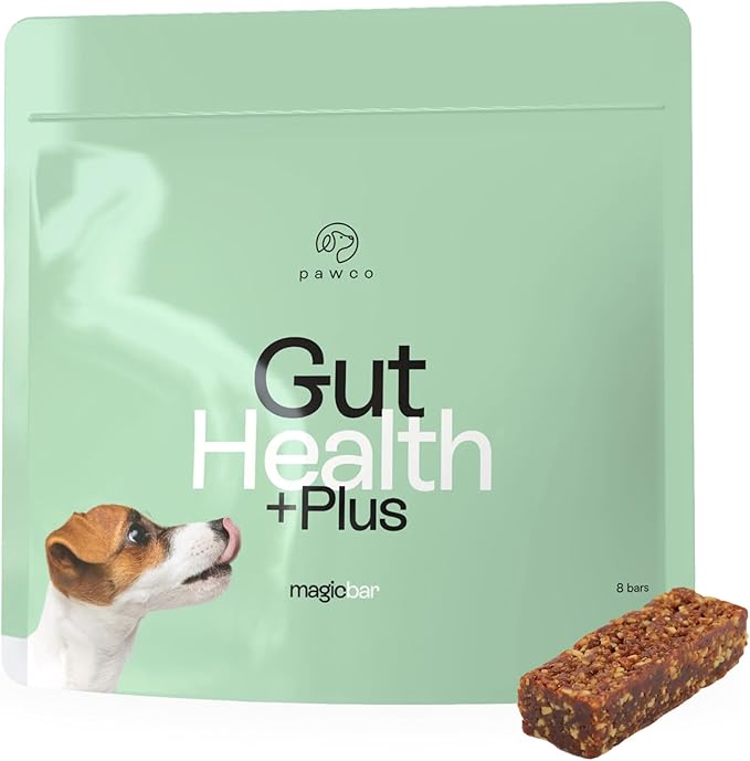 Pawco Magic Bar Gut Health Treat – High Protein Peanut Butter Dog Biscuit – 8-Pack – Healthy Snack Made with Natural Ingredients: Peanut Butter, Pumpkin, Sweet Potato, and Apples