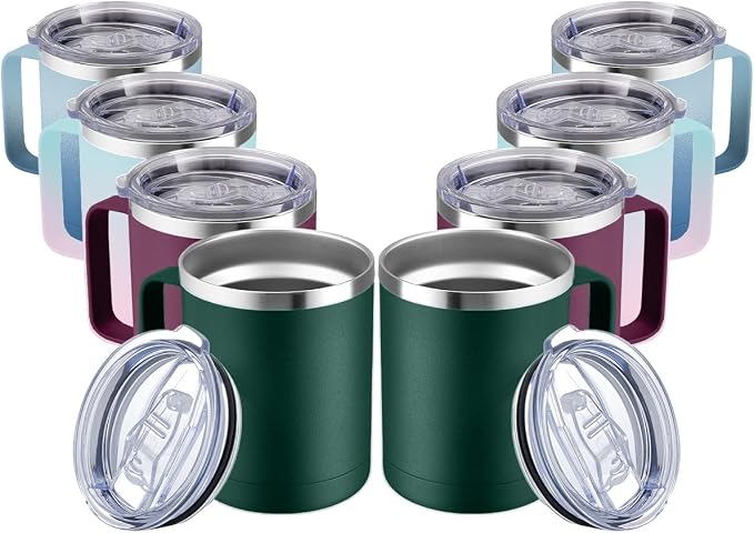 MEWAY 12oz Coffee Mug With Handle 2 Pack Bulk, Stainless Steel Insulated Travel