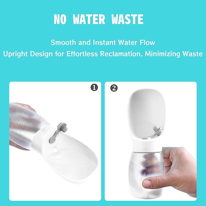 Kalimdor Dog Water Bottle,Leak Proof Portable Puppy Water Dispenser with Drinking Feeder, Dog Walking Accessories for Pets Outdoor Walking, Hiking, Travel, Food Grade Plastic