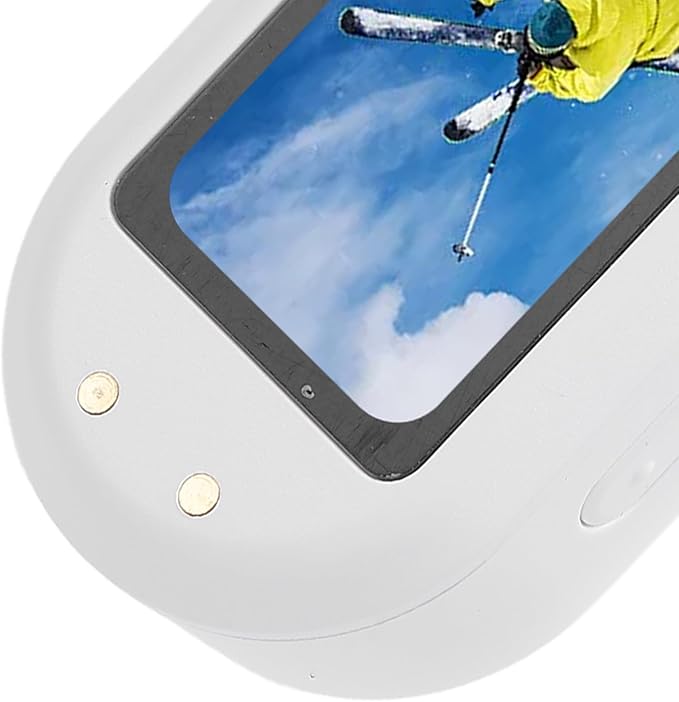 Pongnas Pet Camera Collar, 1080P HD Video Recording with Anti Shake, 0.96 Inch IPS Color Screen, Wide Angle Lens, Magnetic Mount, for Cycling Outdoor Pets (White)