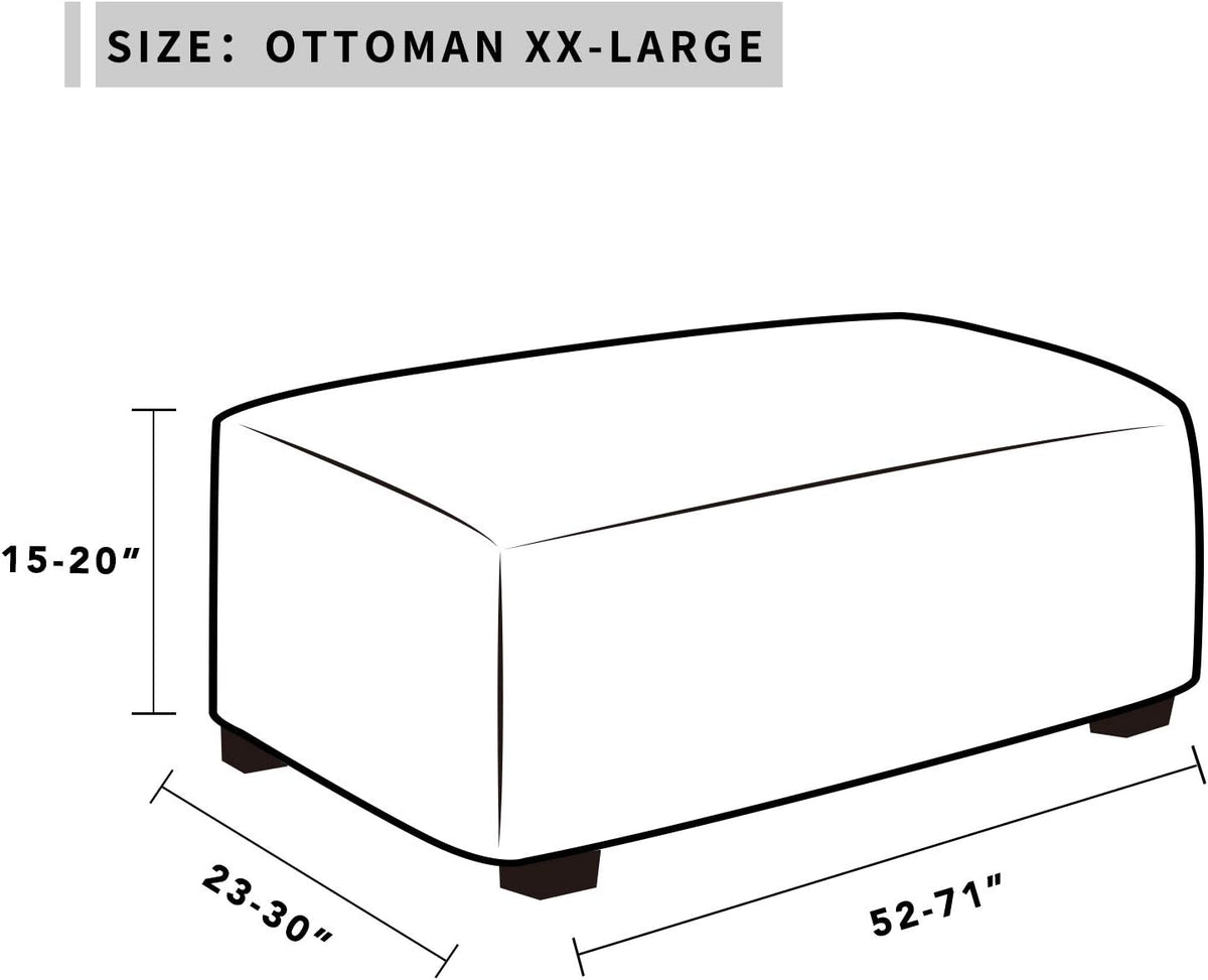 Easy-Going Stretch XX-Large Rectangle Ottoman Cover Cream