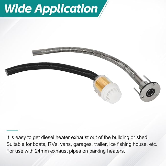 24mm Stainless Steel Exhaust Pipe Air Intake Filter and Pipe Double Wall