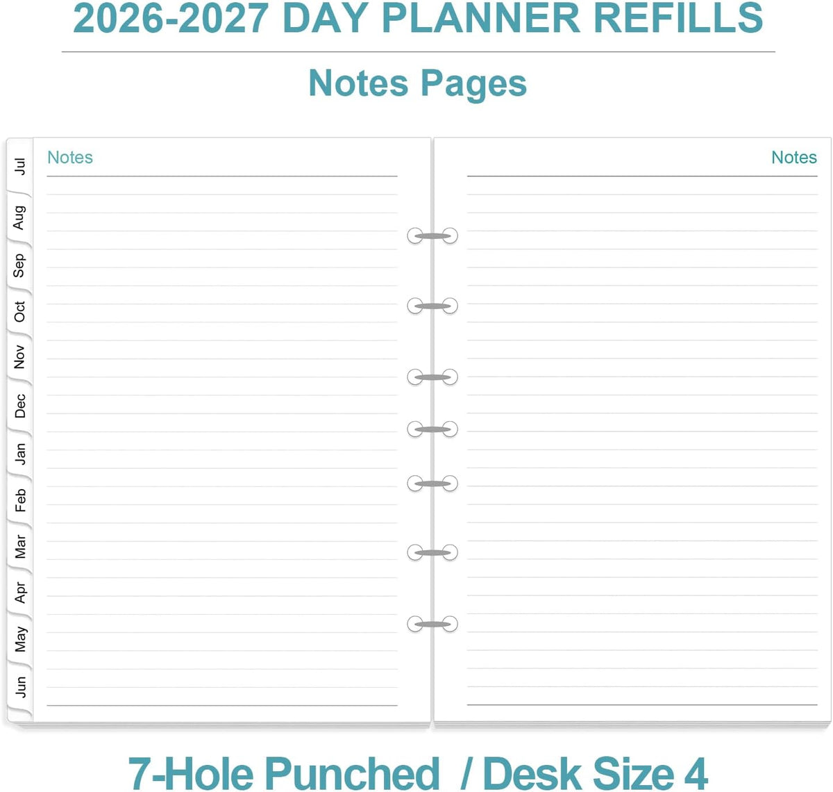 2027 Planner Refills - One Page Per Day Daily ＆ Monthly Planner, January 2027-December 2027, 7-Hole Punched，Prioritized, To-Do List, Notes, Appointment Schedule, Desk Size 4, 5.8" x 8.3"