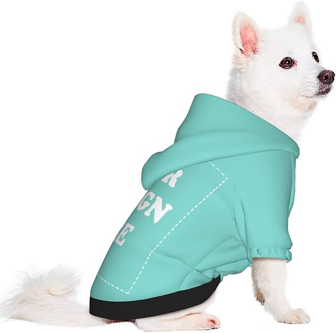 Dog Costume, Custom Dog Hoodie, Dog Name Costume Holiday Pet Pajamas Outfit, Personalized Pet Coat Costumes for Small Medium Large Dogs and Cats for Winter, Turquoise, S