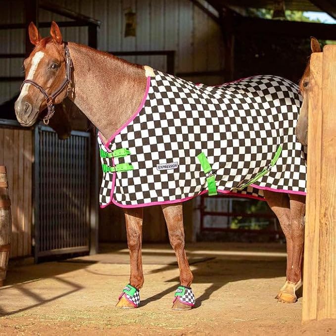 Jeffers Expression Fleece Cooler for Horses, Standard Neck, Skater Cowgirl 69"- Equine Towel Blanket, Moisture Absorbent, Light Weight, Best for Drying, Exercise, Bathing, Adjustable Belly Bands