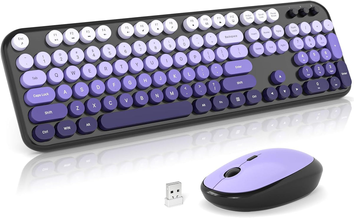 MOFII Wireless Keyboard and Mouse Combo,2.4G Typewriter Keyboard Quiet Mice