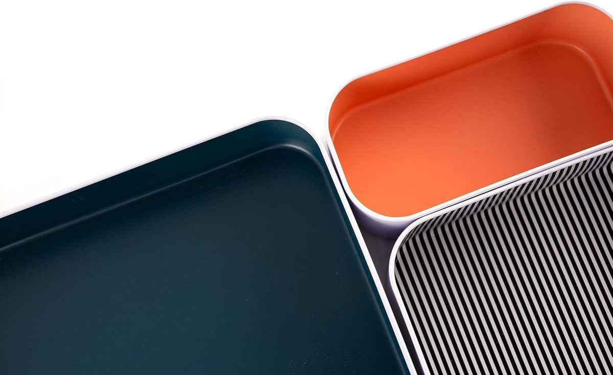 Three by Three Seattle Metal Drawer Organizer Tray Set, 6-Pc (Berry Mix)
