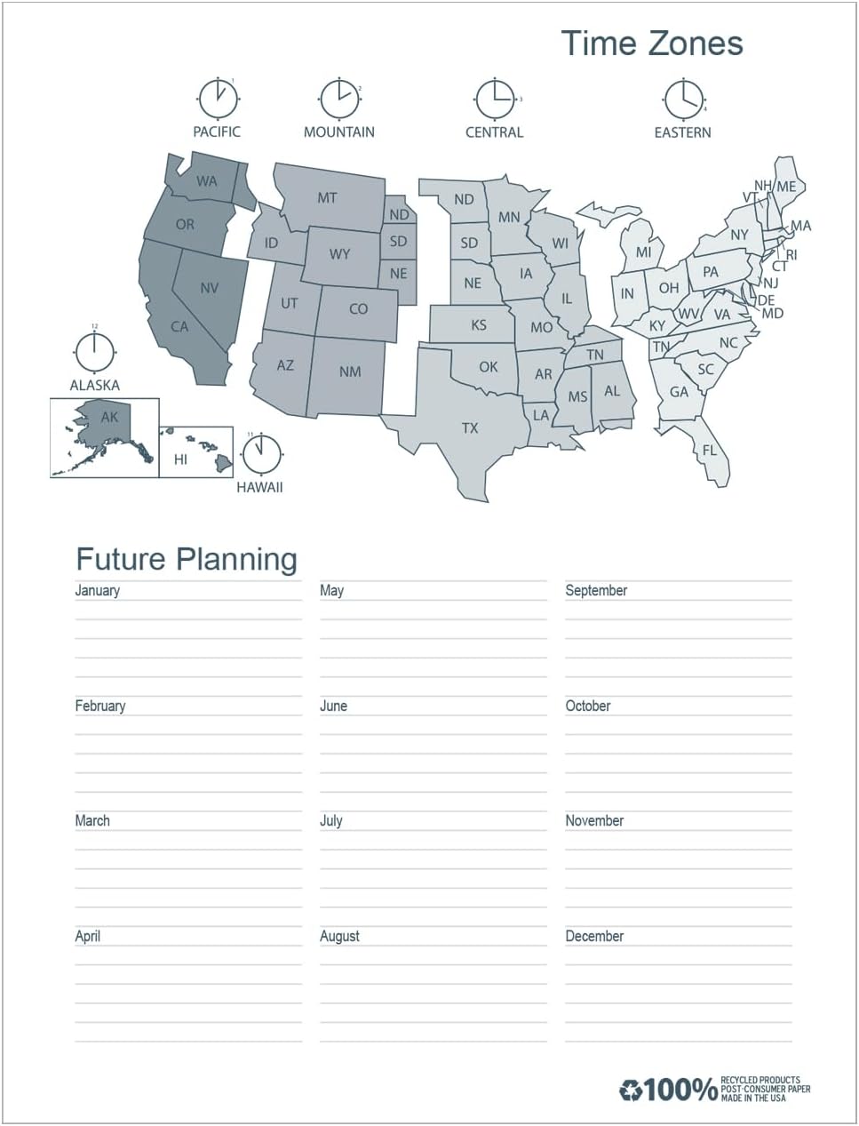 House of Doolittle 2025-2030 Monthly Calendar Planner, 5 Year, 8-1/2 x 11 Inches, Black (HOD262502-25)