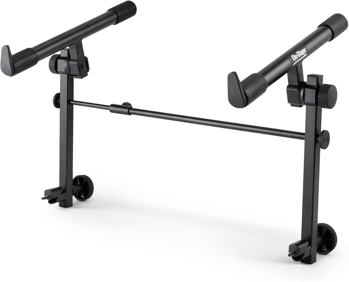 OnStage KSA7500 Universal Second Tier for X-Style Keyboard Stand (for Stacking Keyboards, Electric Pianos, Synths, and Organs, 60 lb Capacity, Adjustable, Nonslip Arms and Feet, Metal, Black)