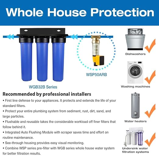 iSpring Lead-Reducing Whole House Water Filter System, Also Reduces Chlorine