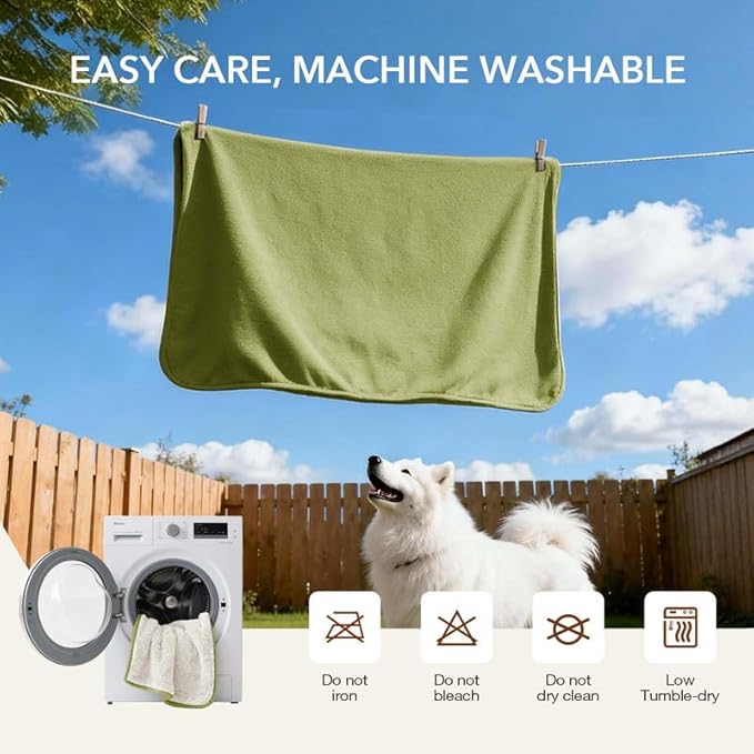 Lekereise Reversible Waterproof Dog Blanket, Super Soft Couch Cover for Dogs, Washable Leak-Proof Protector for Sofa Bed Car Seat, for Cats to Large Dogs (Green, 35" x 50")