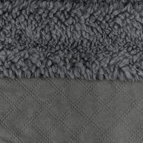Orvis ComfortFill-Eco Fleece Wraparound Dog Bed - Soft Dog Beds with 360-Degree Support for Small, Medium, Large Dogs, Gun Metal - L