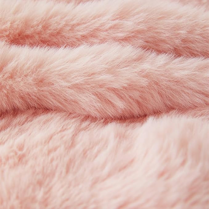Calming Dog Bed Mat, Fluffy Fuzzy Couch Cover for Sofa, Winter Thickened Pet Mat with Anti-Slip Bottom Warm Soft Cushion Washable Pet Bed for Small Dogs and Cats (Pink, 90x90cm/35.4x35.4in)