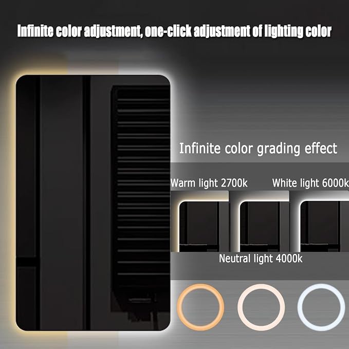 Bathroom Mirror with LED Lights, Backlit Illuminated Bathroom Mirror Wall