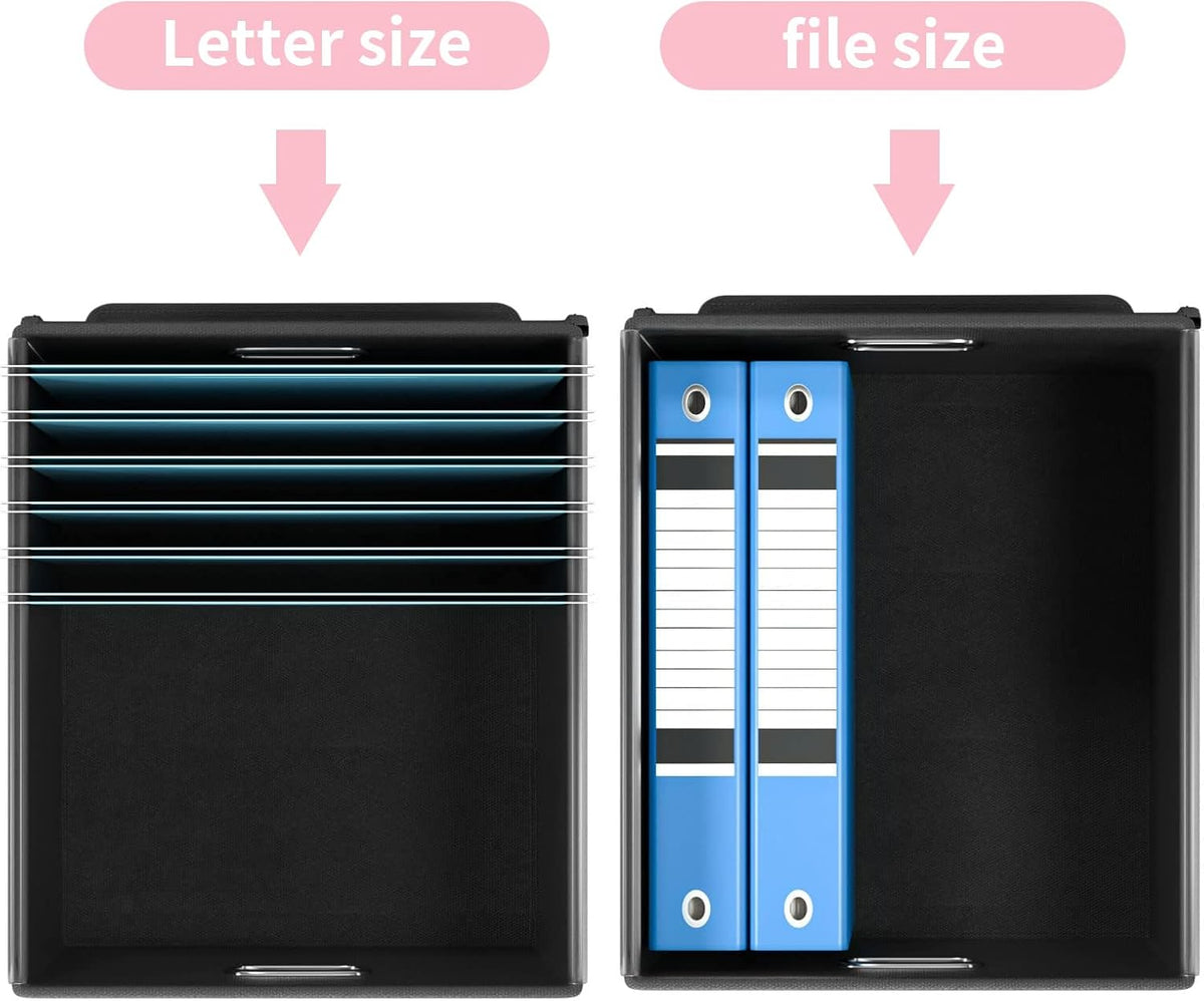 File Organizer Box with Lids, Collapsible File Folder Organizer