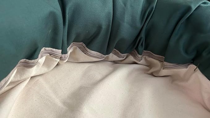 Organic Cotton Canvas Dog Bed: Removable Cover, Natural Fill - Made in USA (Sage Green, X Large 42" x 8" inches)