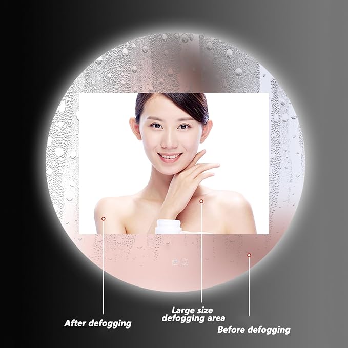 Bathroom Mirror with LED Lights and Touch Sensor, Wall Mounted Mirror with