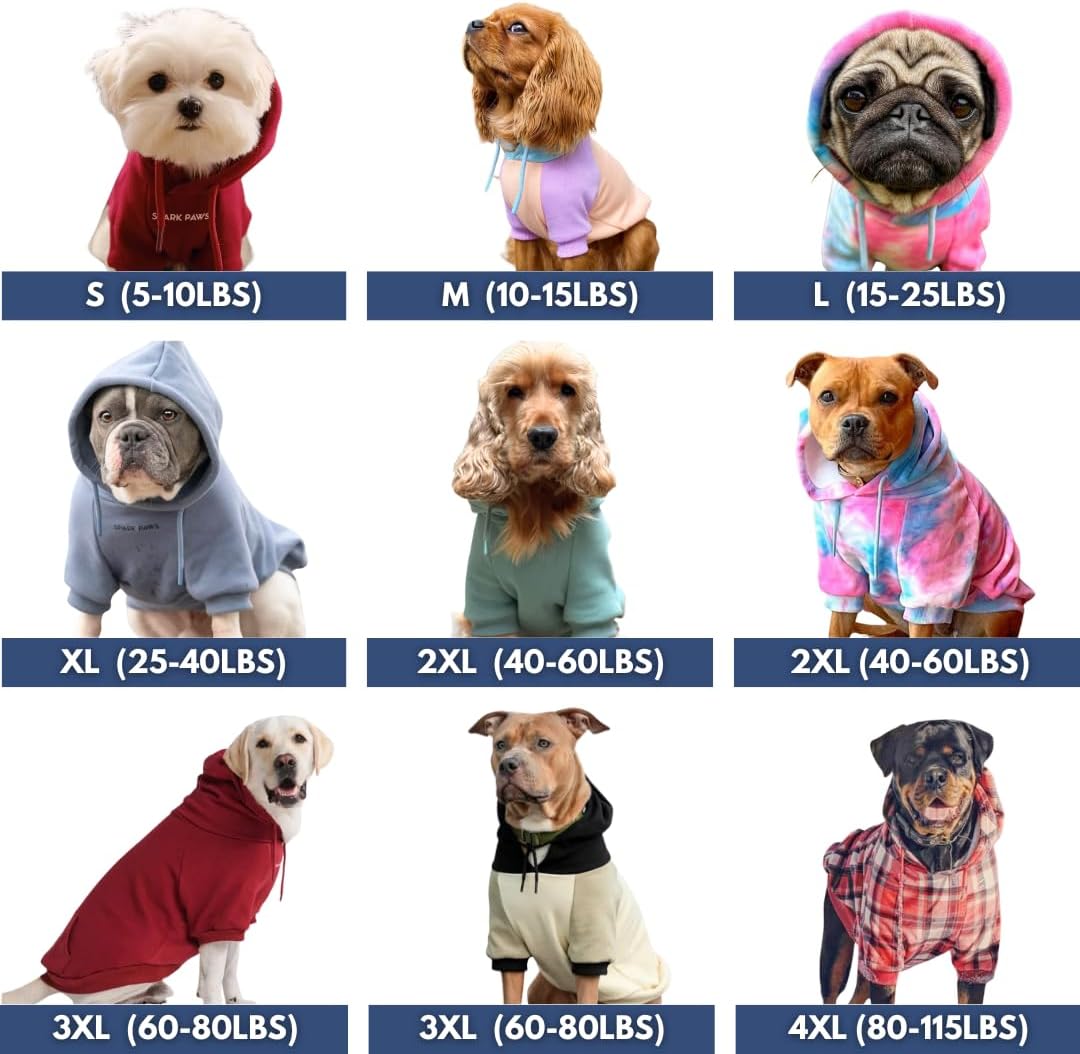 Spark Paws Dog Hoodie – Premium Dog Sweater for Small, Medium, and Large Dogs | Warm Outfits for French Bulldogs, Pitbull, Puppy, Winter Jacket Alternative - Cyber Punk - L