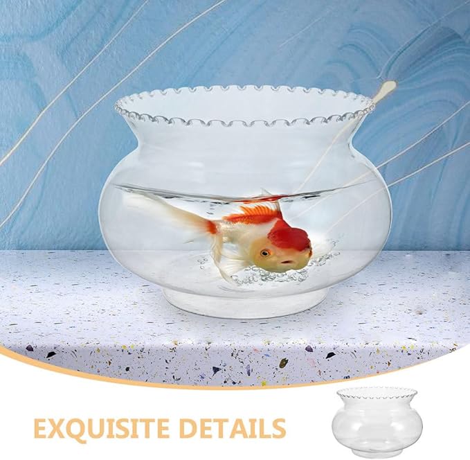 Cabilock Plastic Fish Bowl Clear Goldfish Bowl Globe Vase Terrarium Succulent Planter Holder for Home Wedding Decors 2200ml