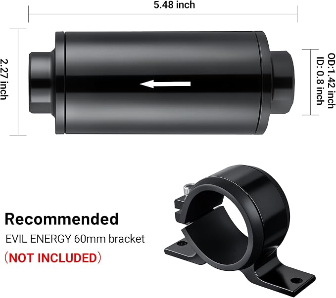 EVIL ENERGY Inline Fuel Filter 40 Micron