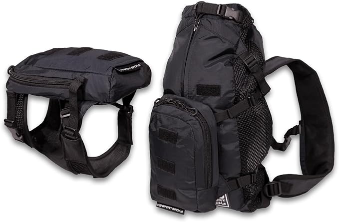 K9 Sport Sack Walk-On | Dog Carrier Dog Backpack with Harness & Storage (Medium, Anthracite Black)