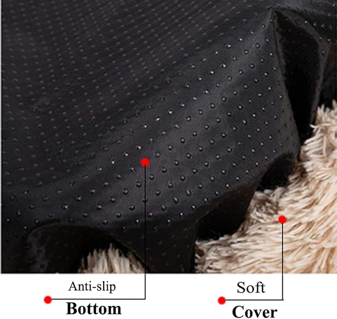 huraty Plush Dog Bed Pet Calming Fur Bed, Fluffy Donut Round Cat Beds, Anti-Slip & Anti-Anxiety, 16 Inch for Puppy and Kitties, Lilac, XS