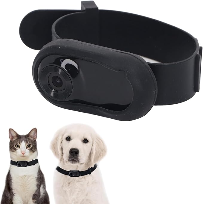 VBESTLIFE HD 1080P Dog Collar, Cat Collars Camera Sport Action Camera with Video Records, Body Cam Collar Pet Supplies Designed Birthday Gift (Black),