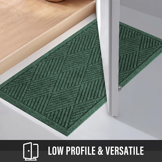 HIYARD Sturdy Front Door Mat, Absorbent Muddy Dirt Resist Welcome Door Mats