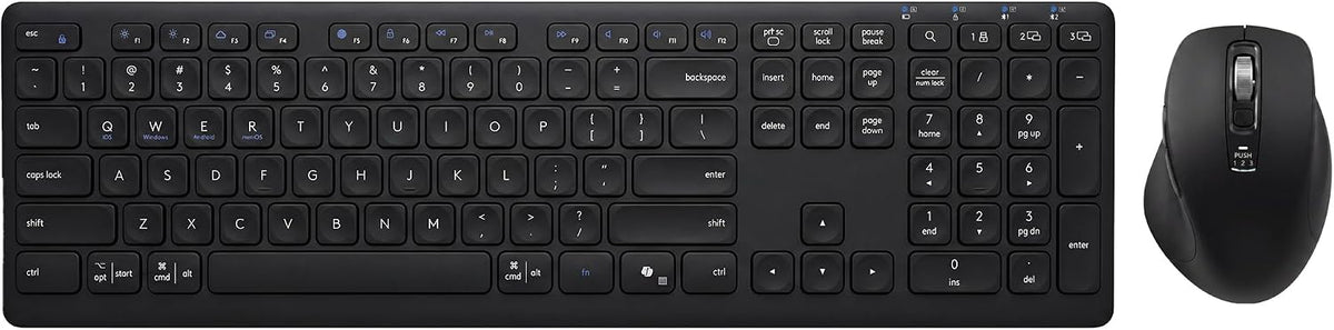 Wireless Keyboard and Mouse Combo, Multi-Device, Silent (Black)