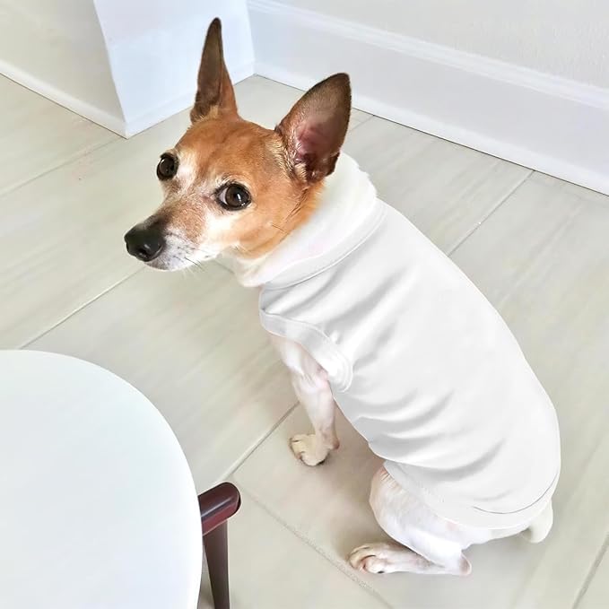 Customized Dog Shirt Custom Pet Clothes T Shirts for Small to Large Dogs Design Image Logo Text Outfits for Puppy Cat Personalized Breathable Sleeveless Pullover White, L