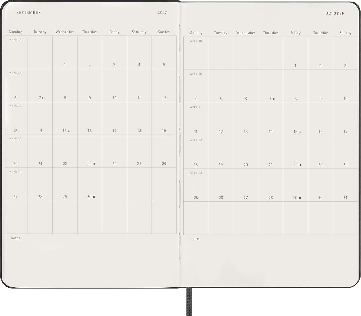 Moleskine 2027 12-Month Daily Planner, Large, Black, Hardcover