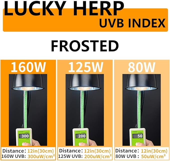 LUCKY HERP 160 Watt UVA+UVB Vapor Heat Lamp Bulb, High Intensity Self-Ballasted Heat Basking Lamp/Bulb/Light for Reptile and Amphibian, Sun Lamp for Bearded Dragon Lizard Turtle
