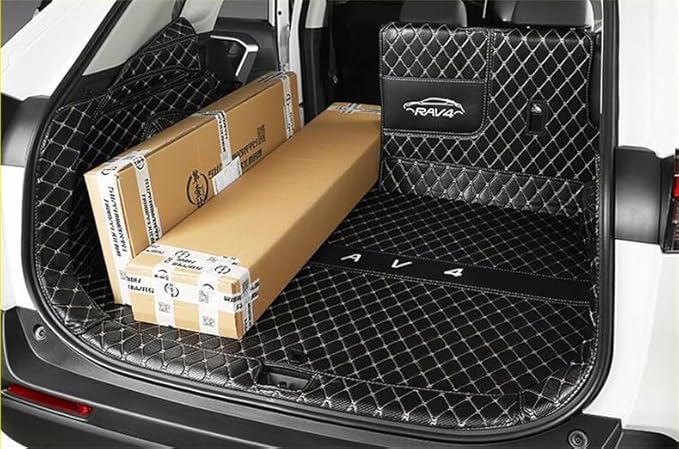 Trunk Cargo Liner for Mercedes GLE SUV GLE300 GLE320 GLE350 GLE400 2020-Current 5-Seater with 34/32/34 Full Coverage Protection, All Season, Heavy Duty Black w/Gold Stitching