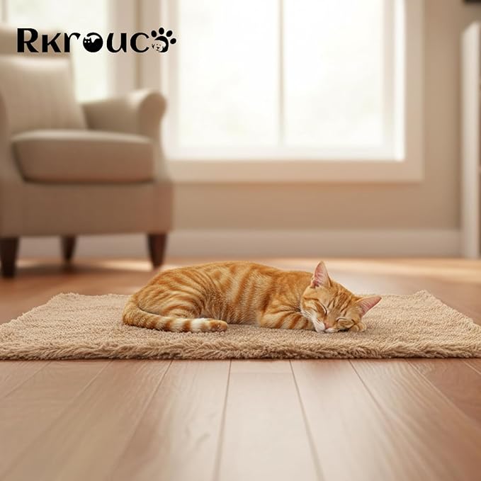 Pets Bed Blanket Dogs Reversible Soft Dog Throw Blankets Cats Mat Sleeper Fuzzy Pet Couch Covers Washable Cat Puppy Cover for Beds Car Sofa Travel Double Sided Furniture Protection (Light Brown,S)