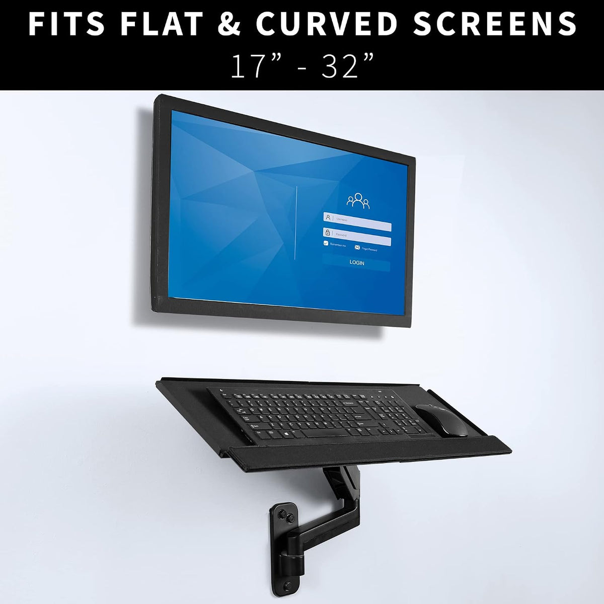 VIVO Single Monitor Wall Mount with Keyboard Tray for 17 to 32 in Screens
