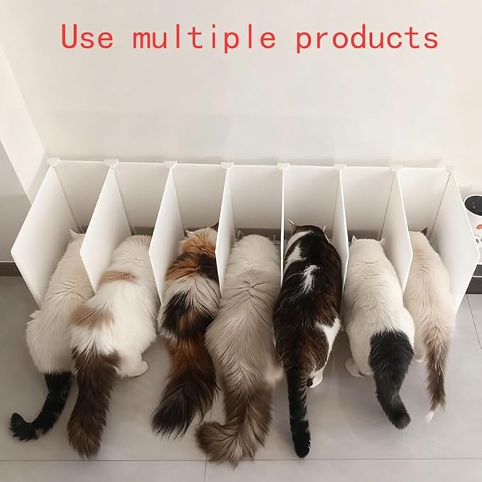 Indoor cat Restaurant/Feeding Area， Multi-cat Feeding Station， Cat Feeding Enclosure ，Shared Feeding Area for Multiple Cats,Adjustable