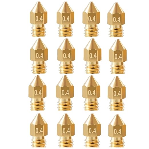 16Pcs Ender 3 Nozzles 0.4mm, MK8 Extruder Nozzles 0.4mm Compatible