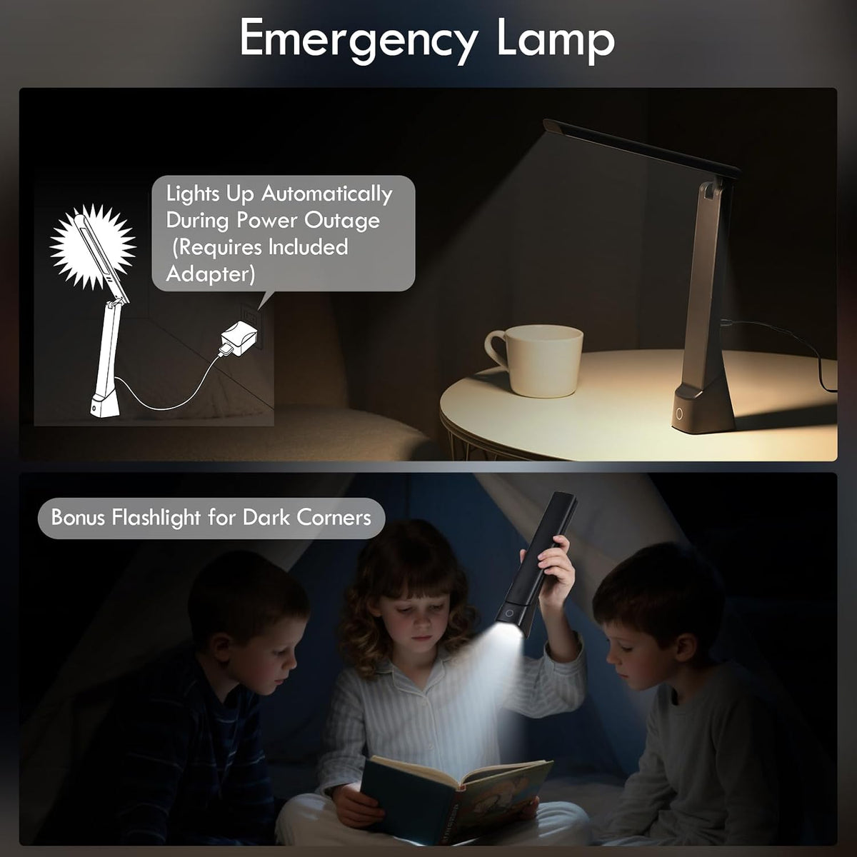 WILIT Rechargeable LED Desk Lamp with Torch Light for Office Home,Cordless Battery Operated Table Lamp with 3 Colors Dimmble Stepless,Eye-Caring Desk Light,Touch Control Lamp for Camping Reading Study