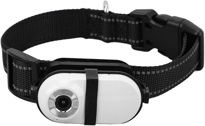 SUNGOOYUE Pet Collar Camera, 1080P HD Video Recording Adjustable Angle View with Back, for Dogs Cats Indoor Outdoor Travel Adventure (128GB)