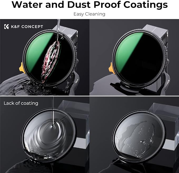 K&F CONCEPT 55mm Black Diffusion Mist 1/4 Effect & Variable ND2-400 Neutral