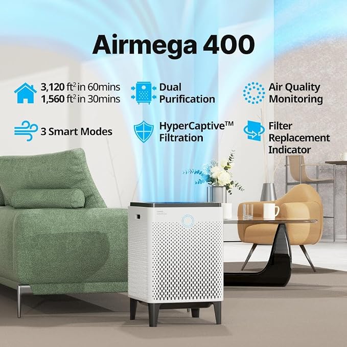 Coway AP-2015F Airmega 400 Smart Air Purifier, True HEPA Air Purifier