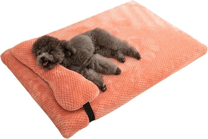 Dog Bed for Small Medium Large Dogs, Dog Mattress with Removable Pillow for Crate Kennel, Sofa Dog Bed, Super Soft Pet Bed for Dogs and Cats, Pet Beds & Furniture (Pink,Large)