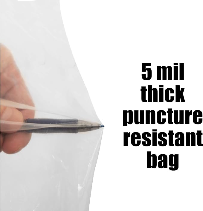 Clear Plastic Dust Collector Replacement Bag 5 Pack 20" Diameter by 43" Long