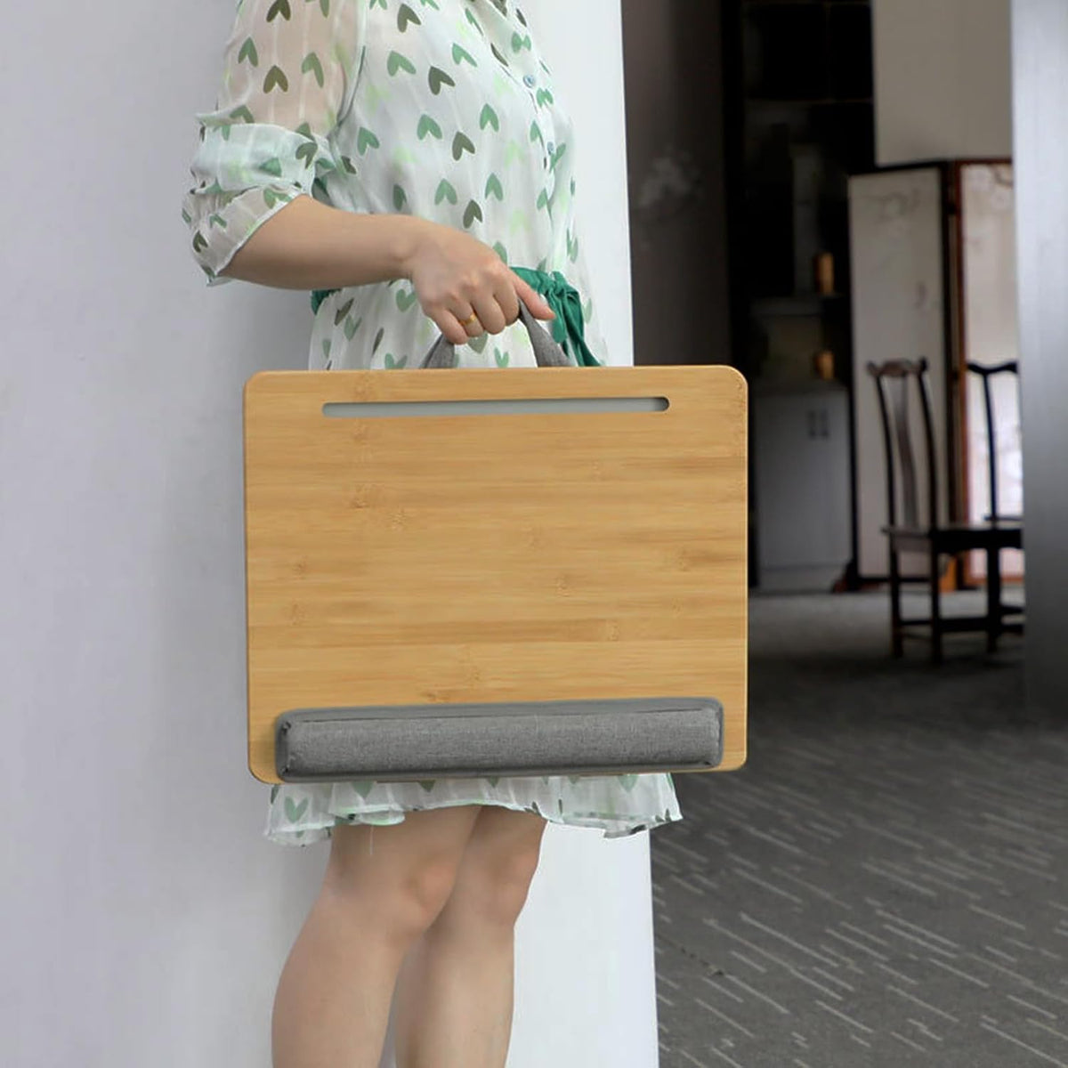 Adjustable Lap Desk for Laptop with Cushion Tablet Phone Holder