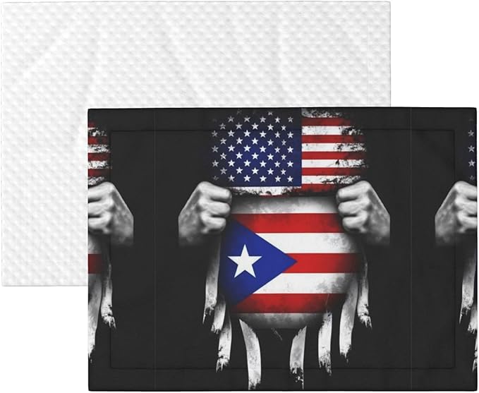 Pet Blanket for Travel and Home, American Puerto Rico Flag Pull Apart Black, Reversible Plush Dot Design with Soft Grip Texture on One Side Perfect for Car Seats Moving Vehicles