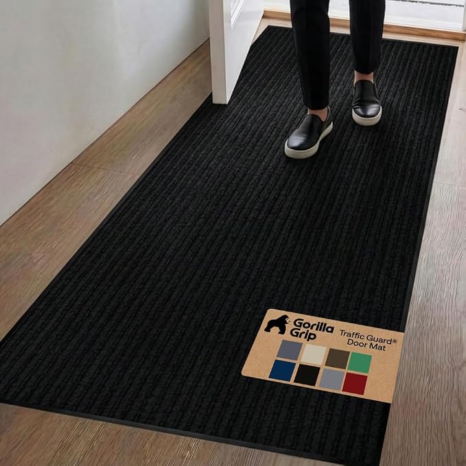 GORILLA GRIP Waterproof Traffic Guard Door Mat, Heavy Duty Entryway Mats